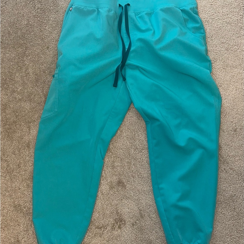 FIGS Womens High Waisted Zamora Jogger Scrub Bottoms- Oasis 2XL
